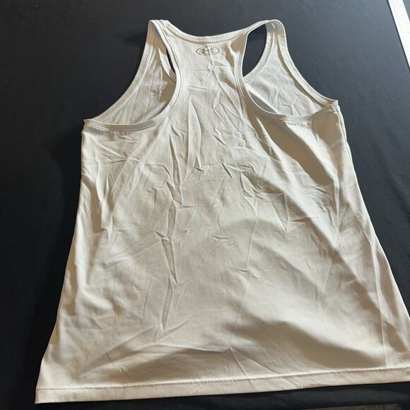 Under Armour Heat Gear / White Sleeveless Racerback Athletic Tank Top / Size M - Picture 6 of 6